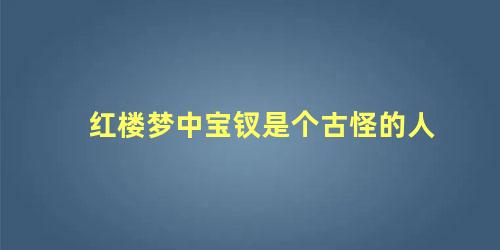 红楼梦中宝钗是个古怪的人