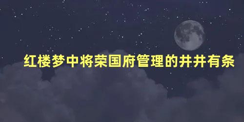 红楼梦中将荣国府管理的井井有条