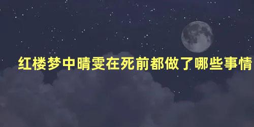 红楼梦中晴雯在死前都做了哪些事情