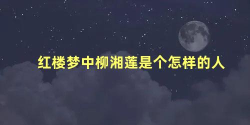 红楼梦中柳湘莲是个怎样的人