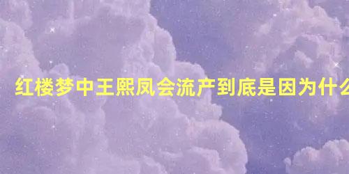 红楼梦中王熙凤会流产到底是因为什么