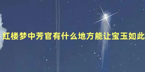 红楼梦中芳官有什么地方能让宝玉如此偏爱袒护她