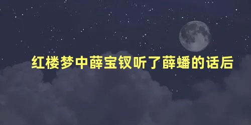 红楼梦中薛宝钗听了薛蟠的话后