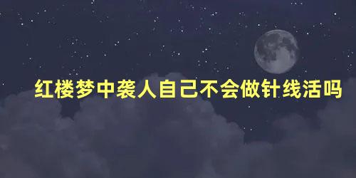 红楼梦中袭人自己不会做针线活吗