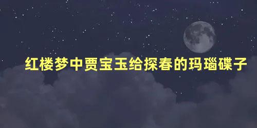 红楼梦中贾宝玉给探春的玛瑙碟子