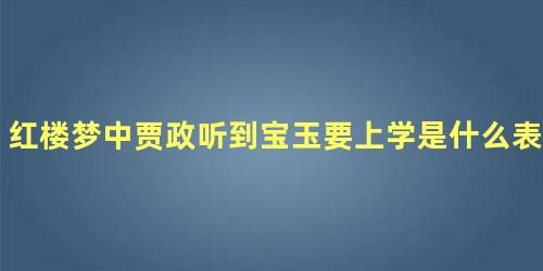 红楼梦中贾政听到宝玉要上学是什么表现