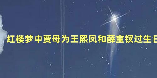 红楼梦中贾母为王熙凤和薛宝钗过生日