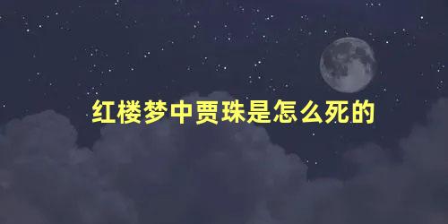 红楼梦中贾珠是怎么死的