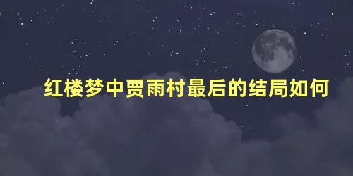 红楼梦中贾雨村最后的结局如何