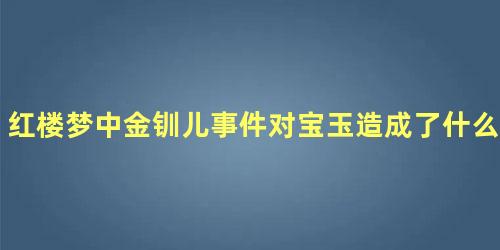 红楼梦中金钏儿事件对宝玉造成了什么样的影响