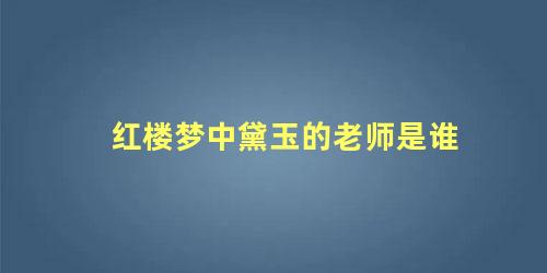 红楼梦中黛玉的老师是谁