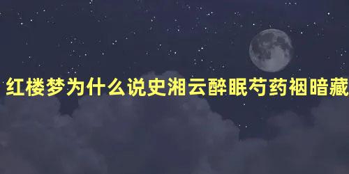 红楼梦为什么说史湘云醉眠芍药裀暗藏六大线索