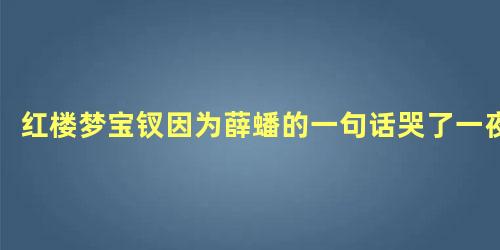 红楼梦宝钗因为薛蟠的一句话哭了一夜