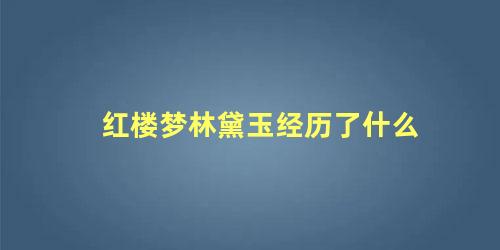 红楼梦林黛玉经历了什么