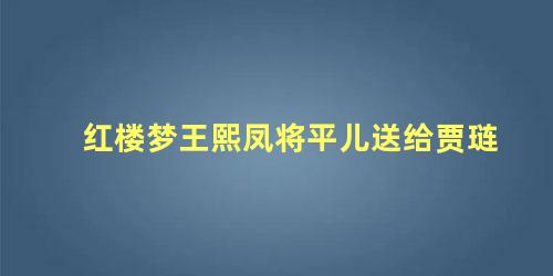 红楼梦王熙凤将平儿送给贾琏