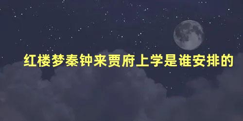 红楼梦秦钟来贾府上学是谁安排的