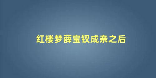 红楼梦薛宝钗成亲之后