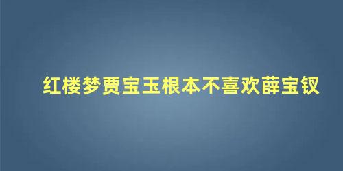 红楼梦贾宝玉根本不喜欢薛宝钗