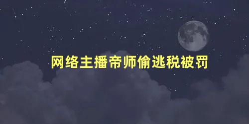 网络主播帝师偷逃税被罚