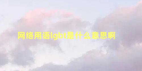 网络用语lgbt是什么意思啊