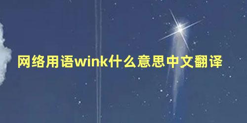 网络用语wink什么意思中文翻译