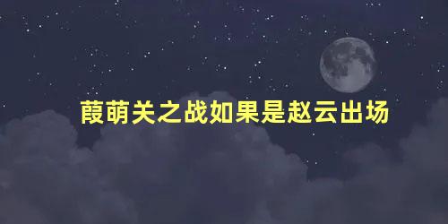 葭萌关之战如果是赵云出场