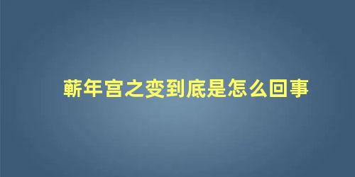 蕲年宫之变到底是怎么回事