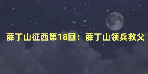 薛丁山征西第18回：薛丁山领兵救父