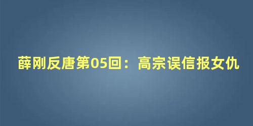 薛刚反唐第05回：高宗误信报女仇