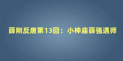 薛刚反唐第13回：小神庙薛强遇师