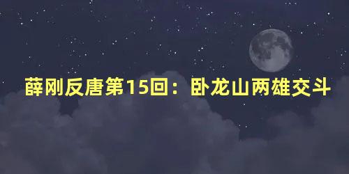 薛刚反唐第15回：卧龙山两雄交斗