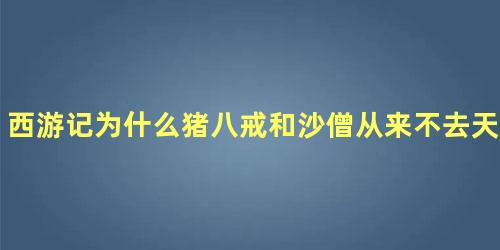 西游记为什么猪八戒和沙僧从来不去天庭求援