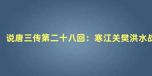 说唐三传第二十八回：寒江关樊洪水战