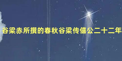 谷梁赤所撰的春秋谷梁传僖公二十二年里记载了什么