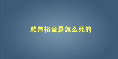 赖曾裕童是怎么死的