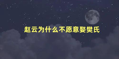 赵云为什么不愿意娶樊氏