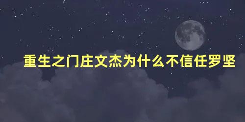 重生之门庄文杰为什么不信任罗坚