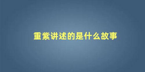 重紫讲述的是什么故事