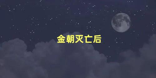 金朝灭亡后