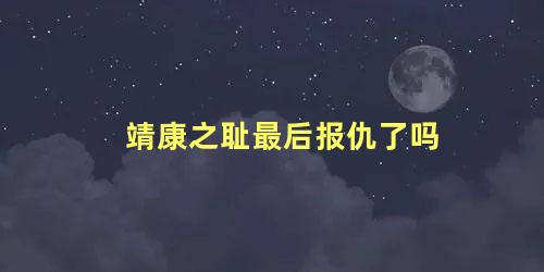 靖康之耻最后报仇了吗