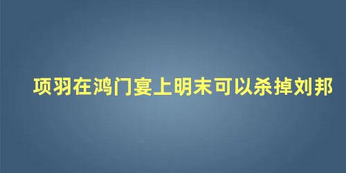 项羽在鸿门宴上明末可以杀掉刘邦