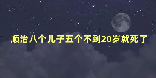 顺治八个儿子五个不到20岁就死了