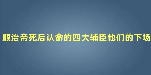 顺治帝死后认命的四大辅臣他们的下场如何呢