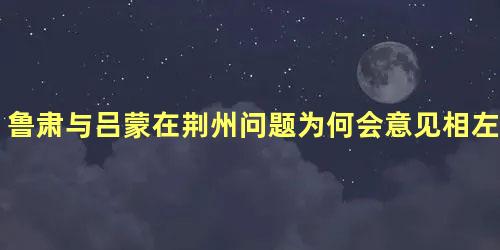 鲁肃与吕蒙在荆州问题为何会意见相左呢